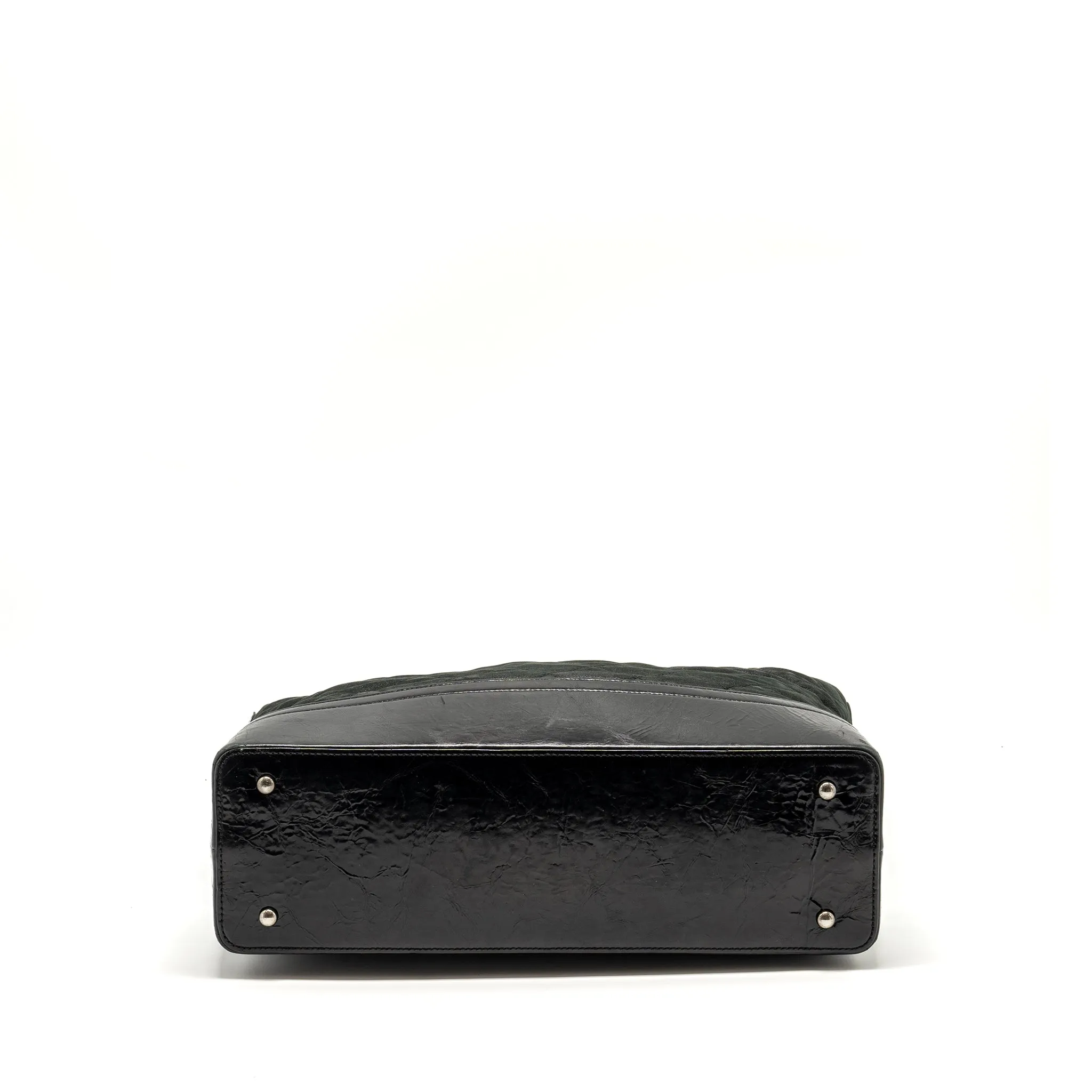 Chanel large quilted shoulder bag Calfskin black SHW