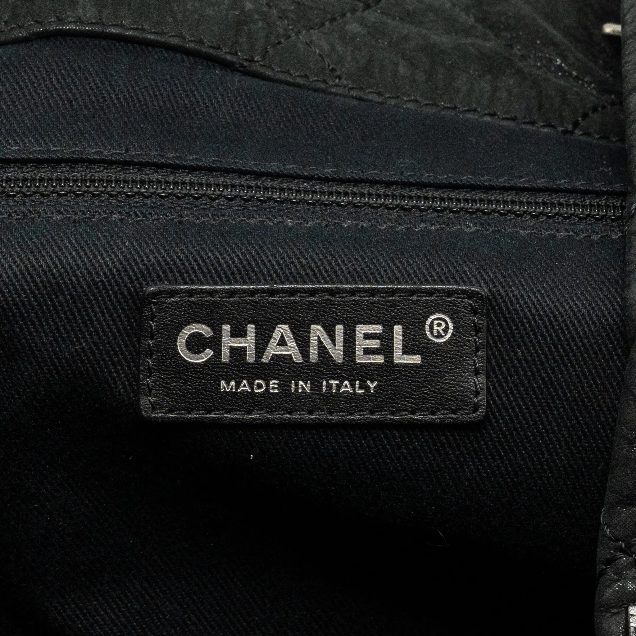 Chanel large quilted shoulder bag Calfskin black SHW