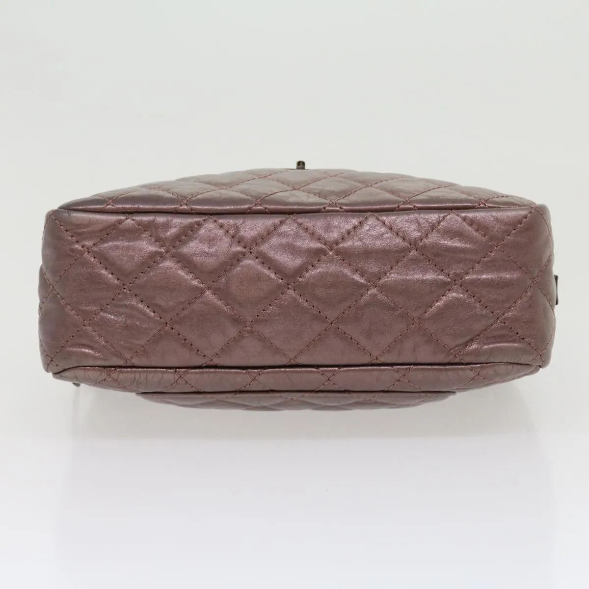 CHANEL Matelasse Chain Shoulder Bag Lamb Skin Purple CC Auth 30949A
