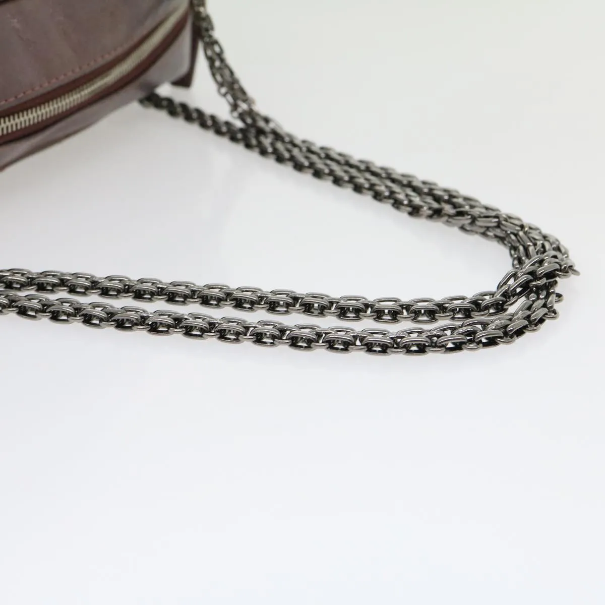 CHANEL Matelasse Chain Shoulder Bag Lamb Skin Purple CC Auth 30949A