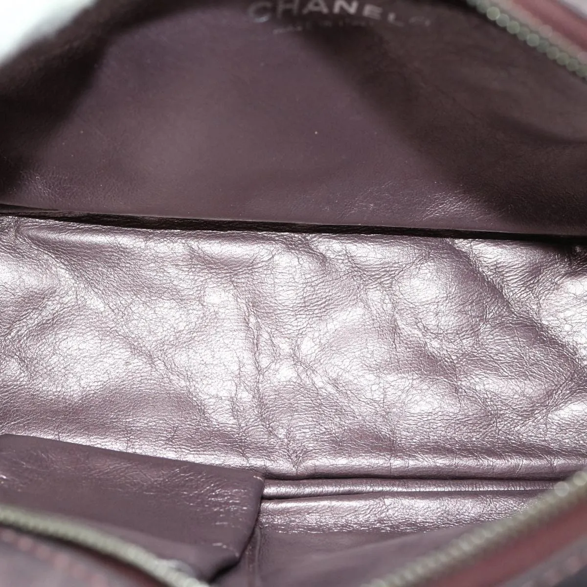 CHANEL Matelasse Chain Shoulder Bag Lamb Skin Purple CC Auth 30949A
