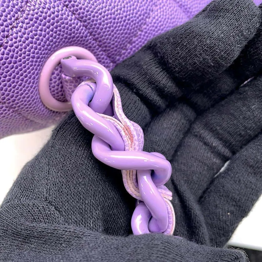 CHANEL Matelasse Gradation Shoulder Bag Purple AS4598 Caviar Leather