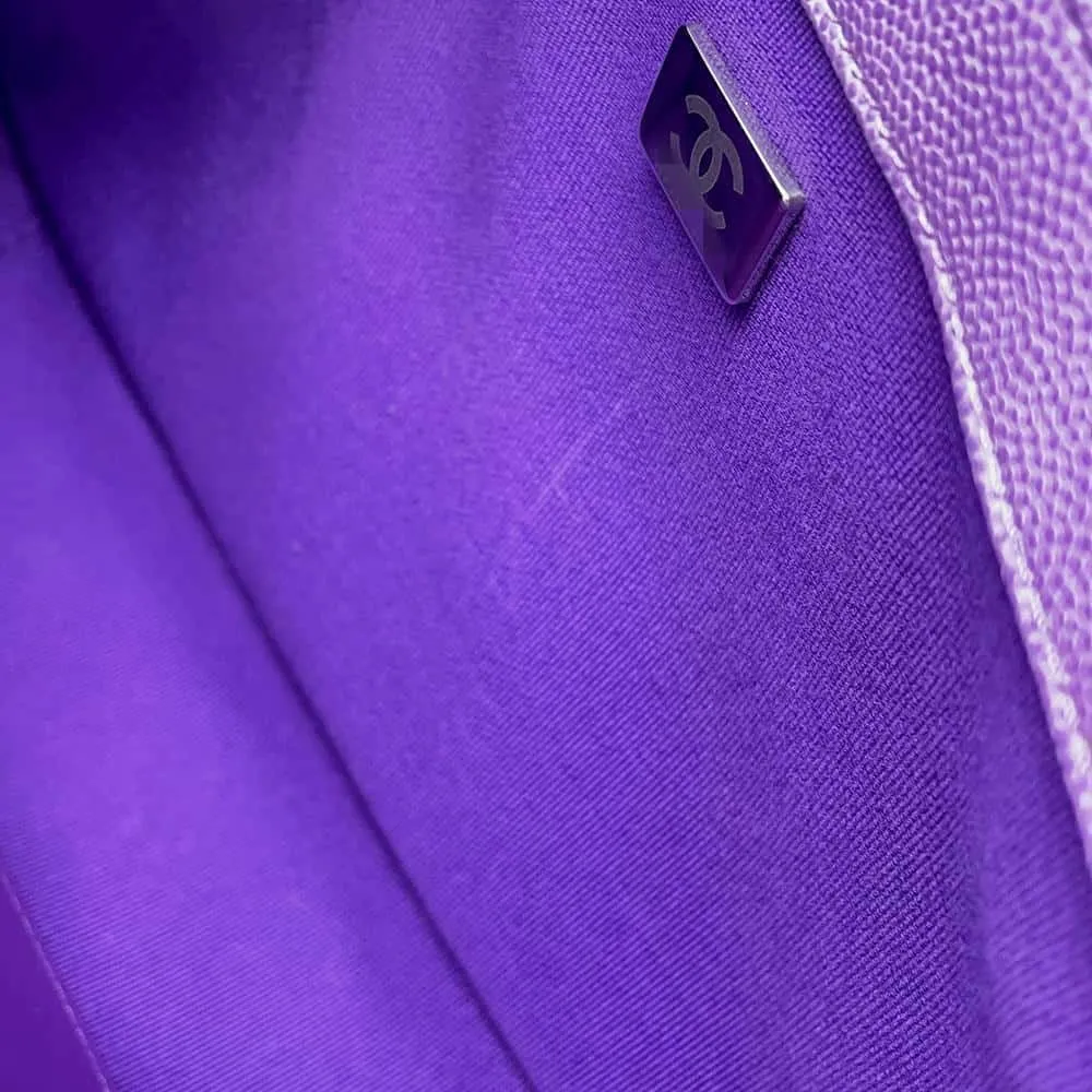 CHANEL Matelasse Gradation Shoulder Bag Purple AS4598 Caviar Leather