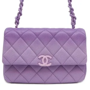 CHANEL Matelasse Gradation Shoulder Bag Purple AS4598 Caviar Leather
