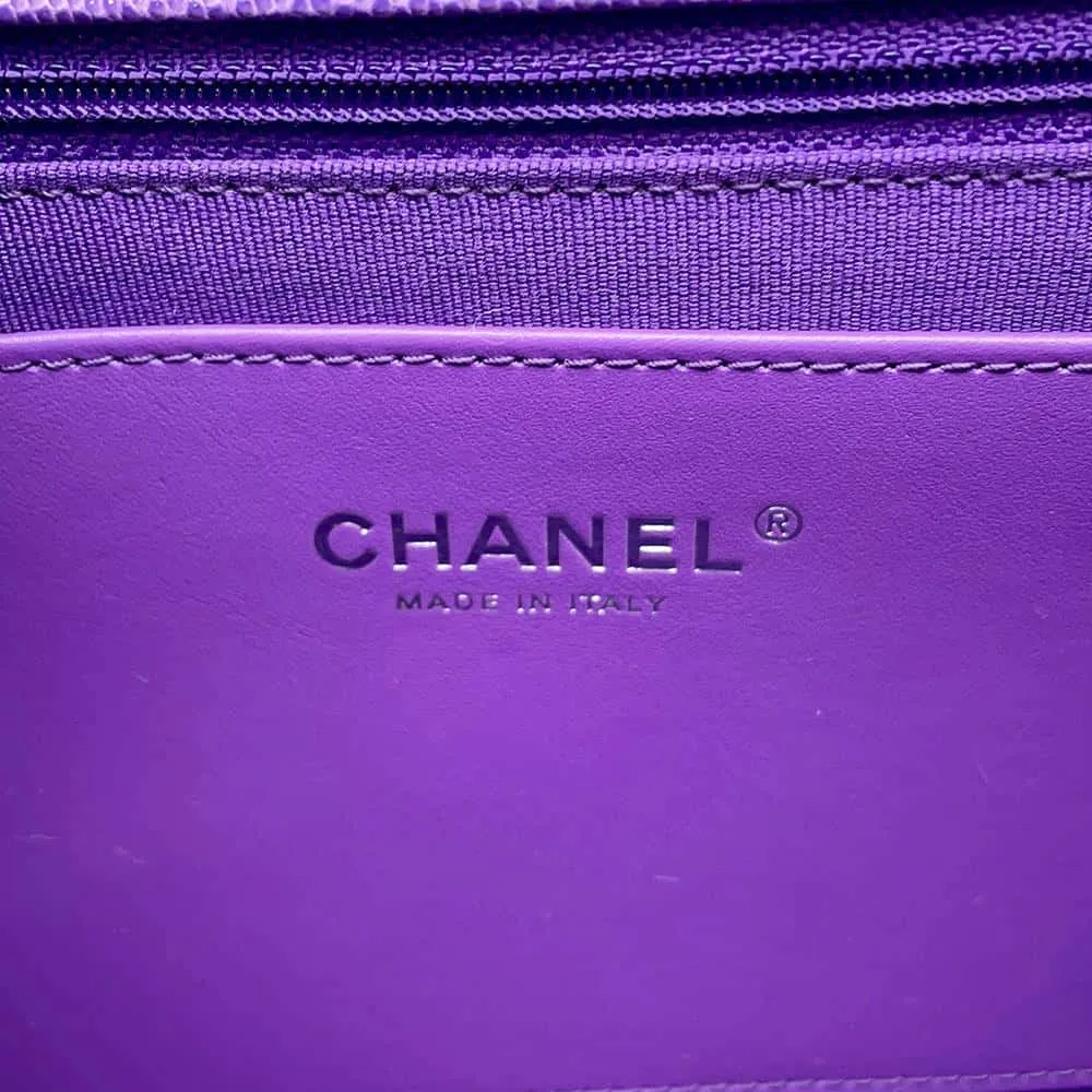 CHANEL Matelasse Gradation Shoulder Bag Purple AS4598 Caviar Leather