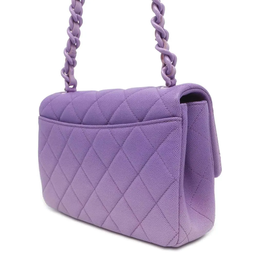 CHANEL Matelasse Gradation Shoulder Bag Purple AS4598 Caviar Leather
