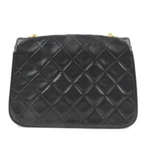 CHANEL Matelasse Lamb Skin Bijoux Chain Shoulder Bag Black