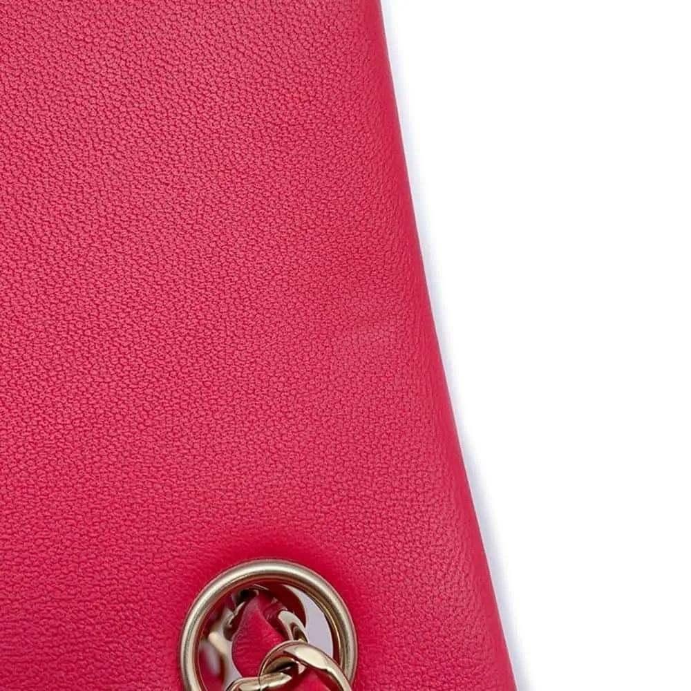 CHANEL Matelasse Single Flap ChainShoulder Bag Pink A69900 Lambskin Size 20