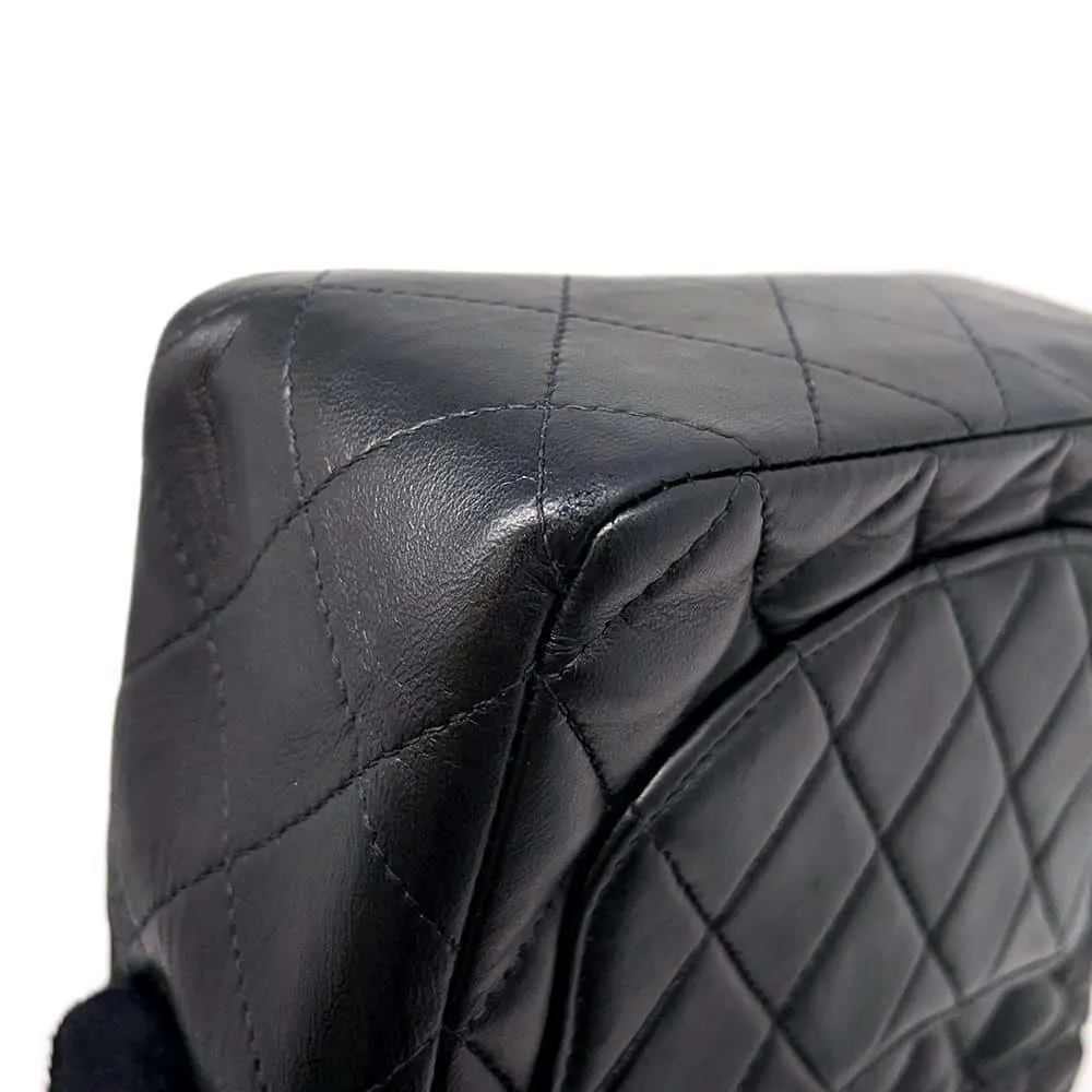 CHANEL Mini Matelasse Single Flap ChainShoulder Bag Black A01115 Lambskin