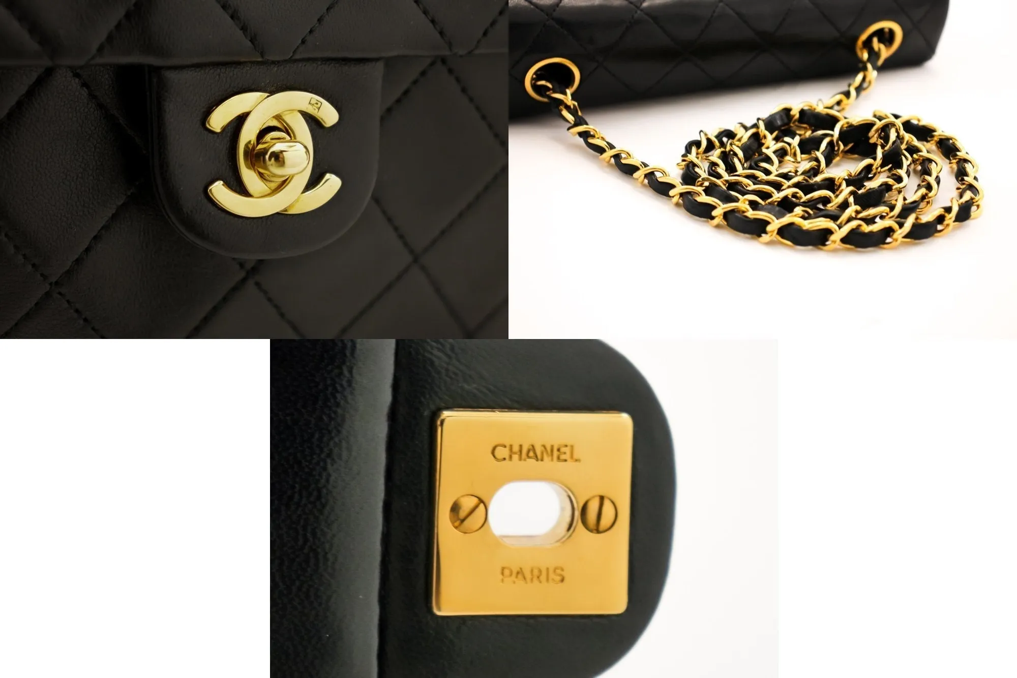 CHANEL Mini Square Small Chain Shoulder Bag Crossbody Black Quilt g36