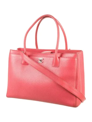 CHANEL PEBBLED LEATHER LARGE EXECUTIVE TOTE BAG WITH SHOULDER STRAP