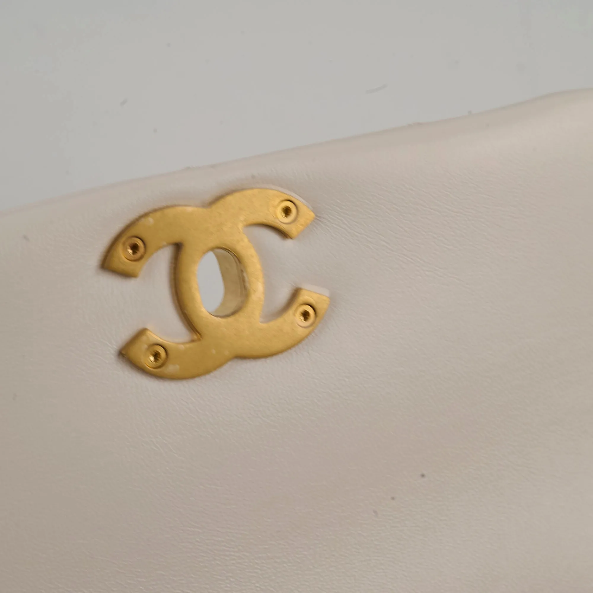Chanel Seasonal Shoulder Bag White Microchip