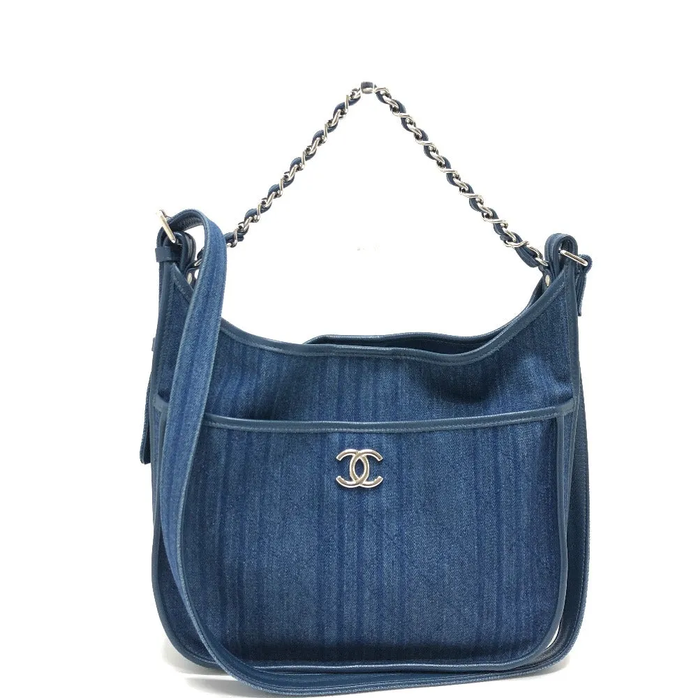CHANEL Shoulder Bag A57641 denim blue Matrasse COCO Mark Women Used