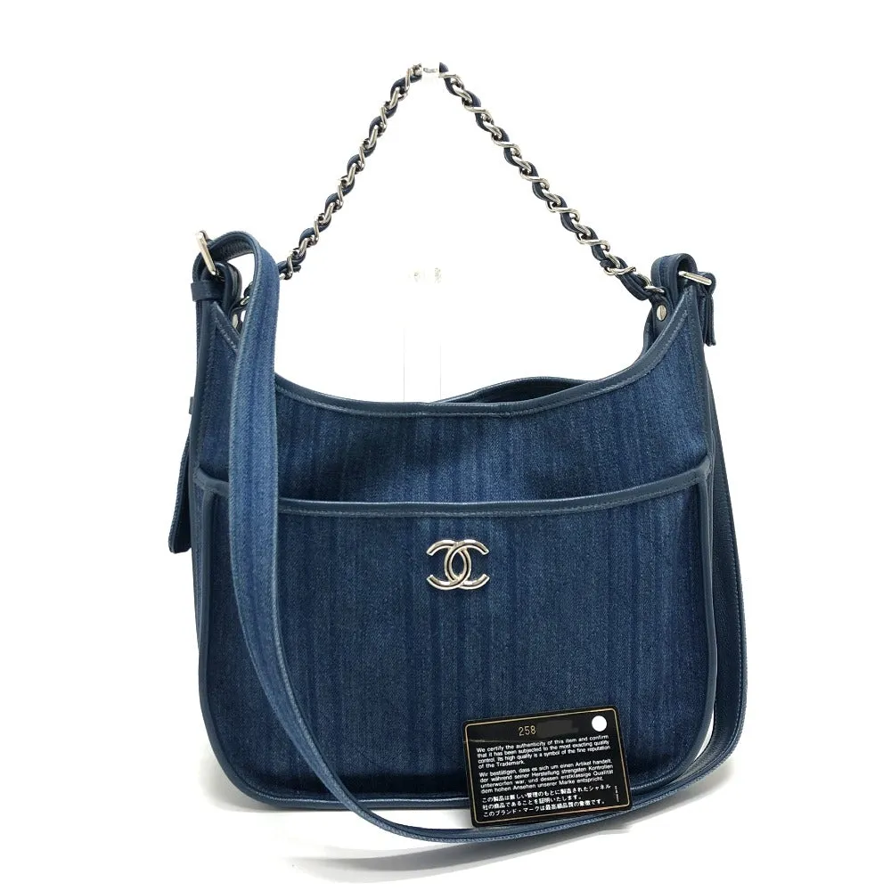 CHANEL Shoulder Bag A57641 denim blue Matrasse COCO Mark Women Used