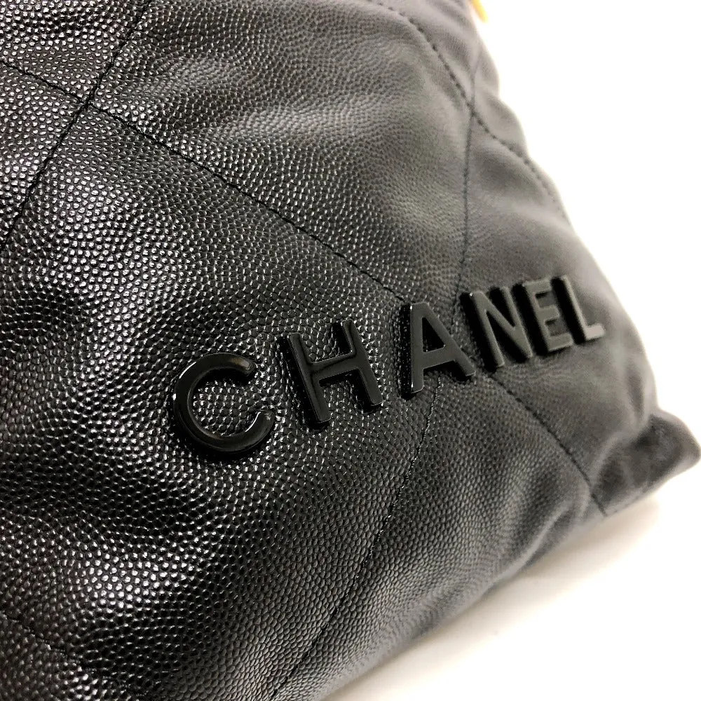 CHANEL Shoulder Bag AS3980 Caviar skin black Matrasse Chanel 22 So Black Women Used