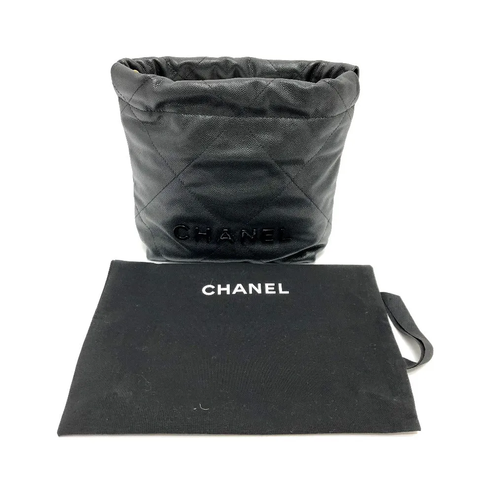 CHANEL Shoulder Bag AS3980 Caviar skin black Matrasse Chanel 22 So Black Women Used