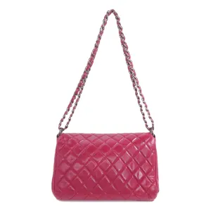CHANEL Shoulder Bag Calfskin Red ChainShoulder Boy Chanel SilverMetal Women Used