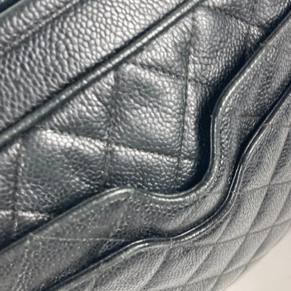 CHANEL Shoulder Bag Caviar skin black Vintage CC COCO Mark quilting matelasse Women Used