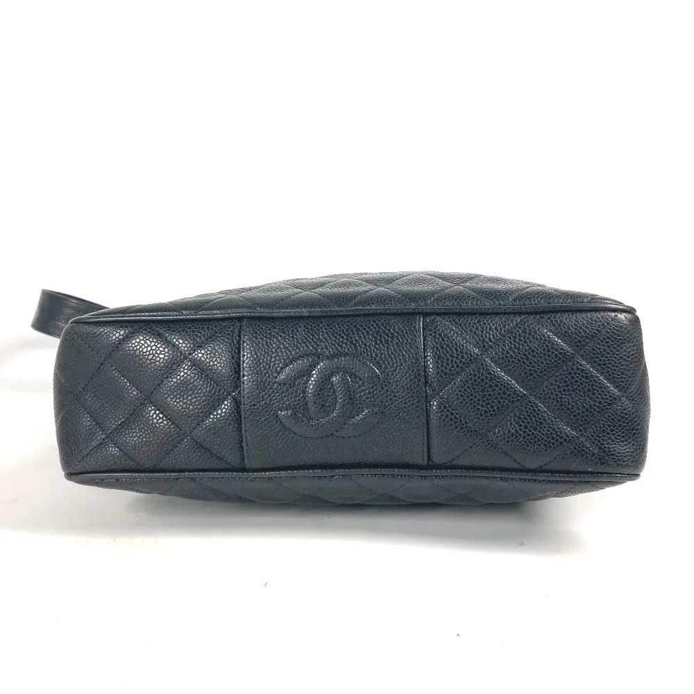 CHANEL Shoulder Bag Caviar skin black Vintage CC COCO Mark quilting matelasse Women Used