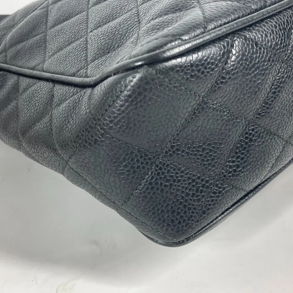 CHANEL Shoulder Bag Caviar skin black Vintage CC COCO Mark quilting matelasse Women Used