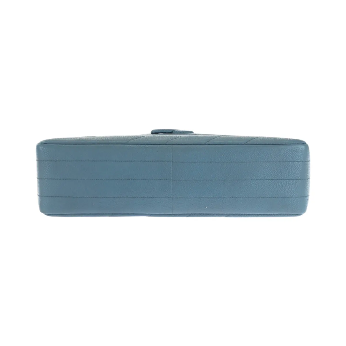 CHANEL Shoulder Bag Caviar skin blue Bias stitch COCO Mark