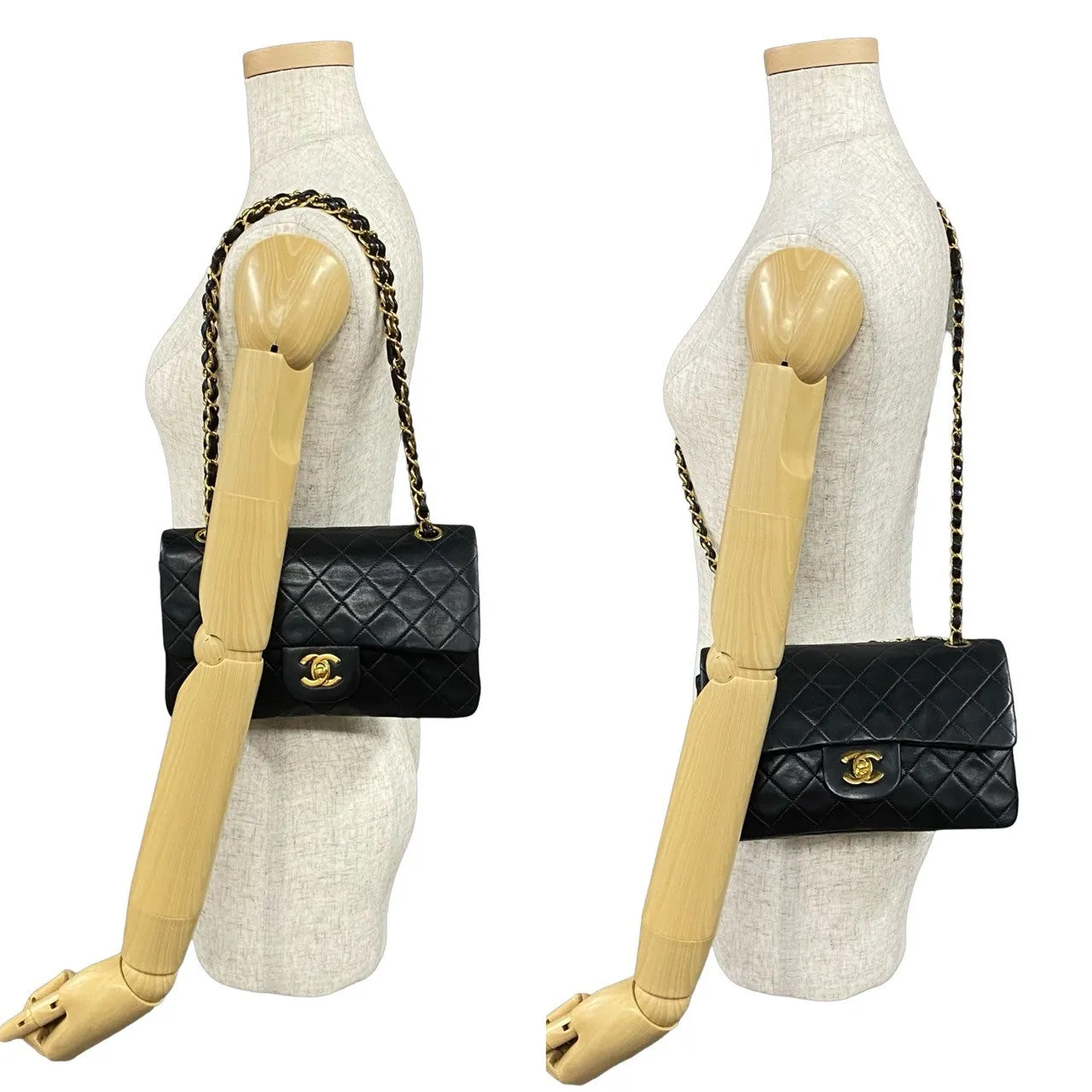 CHANEL Shoulder Bag lambskin black COCO Mark Matelasse Double Flap 23 Women Used