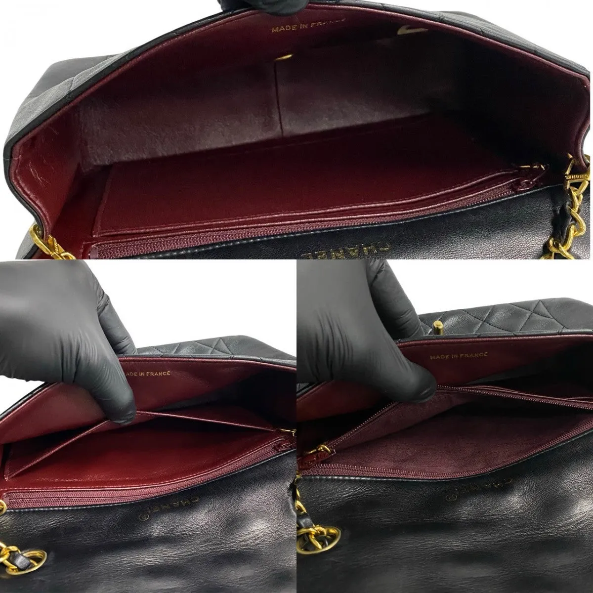 CHANEL Shoulder Bag lambskin black Matrasse