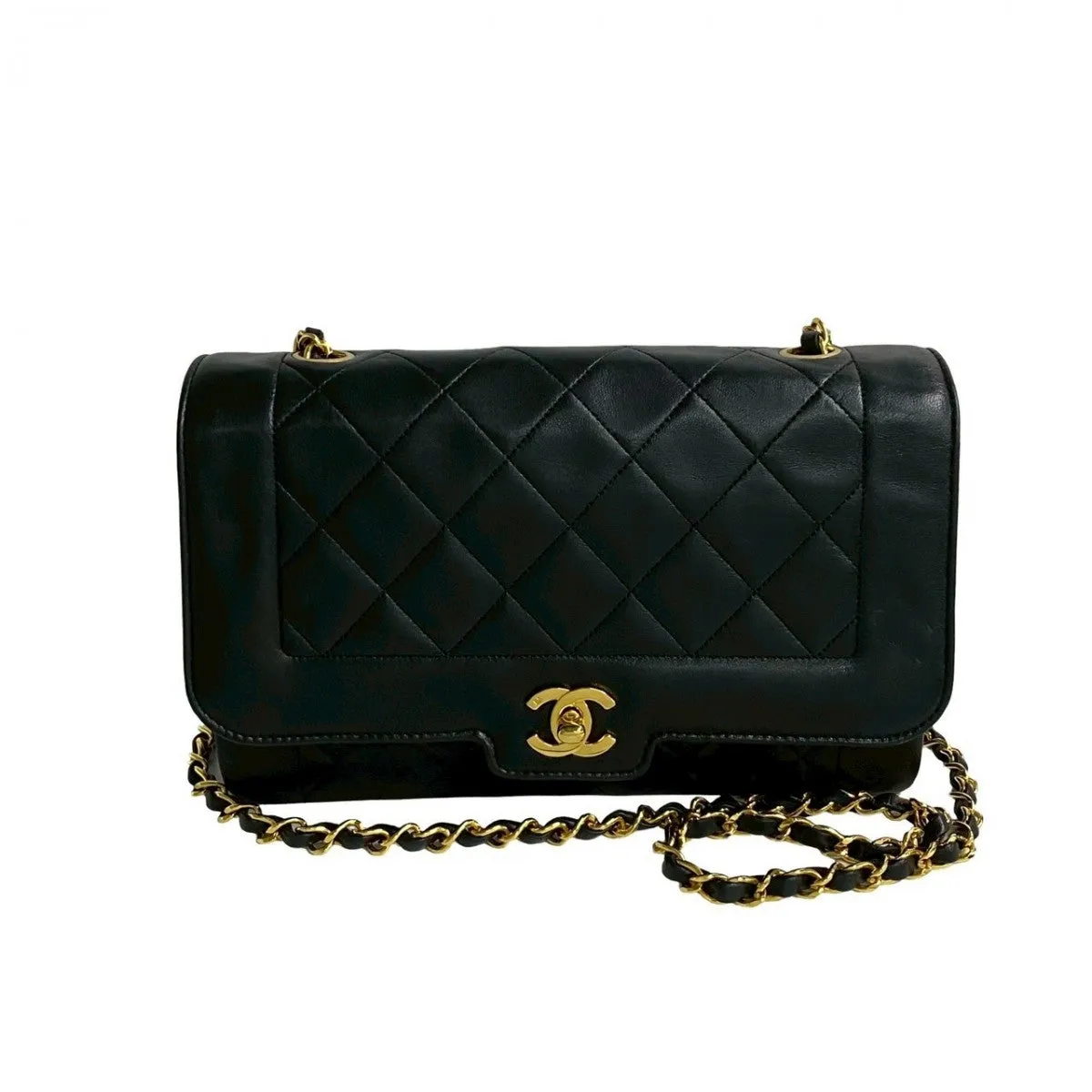 CHANEL Shoulder Bag lambskin black Matrasse