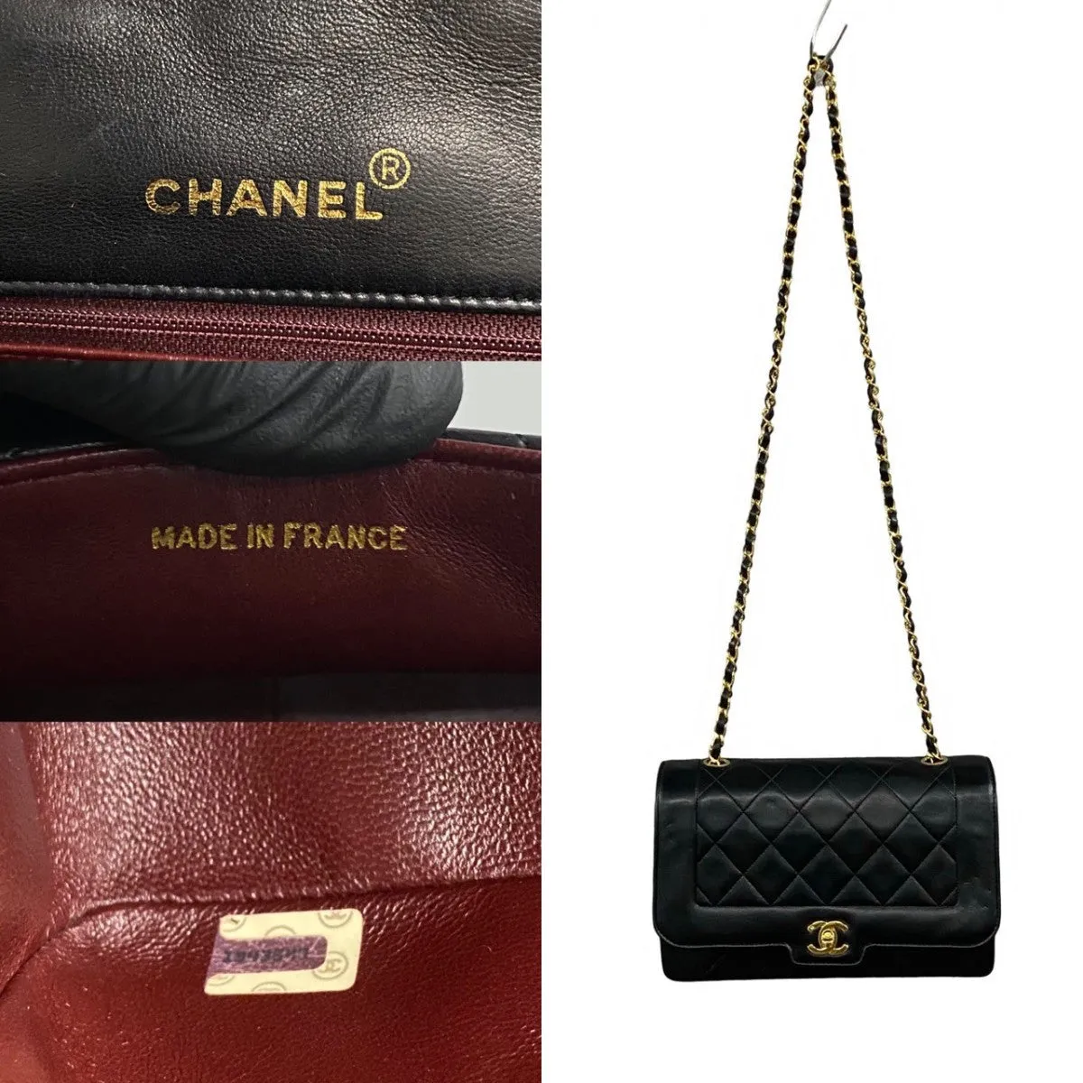 CHANEL Shoulder Bag lambskin black Matrasse