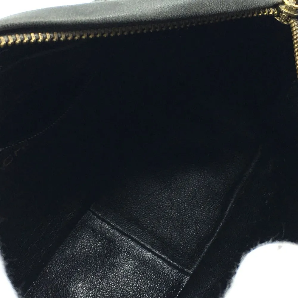 CHANEL Shoulder Bag lambskin Gray type CC COCO Mark Matrasse Fringe Women Used