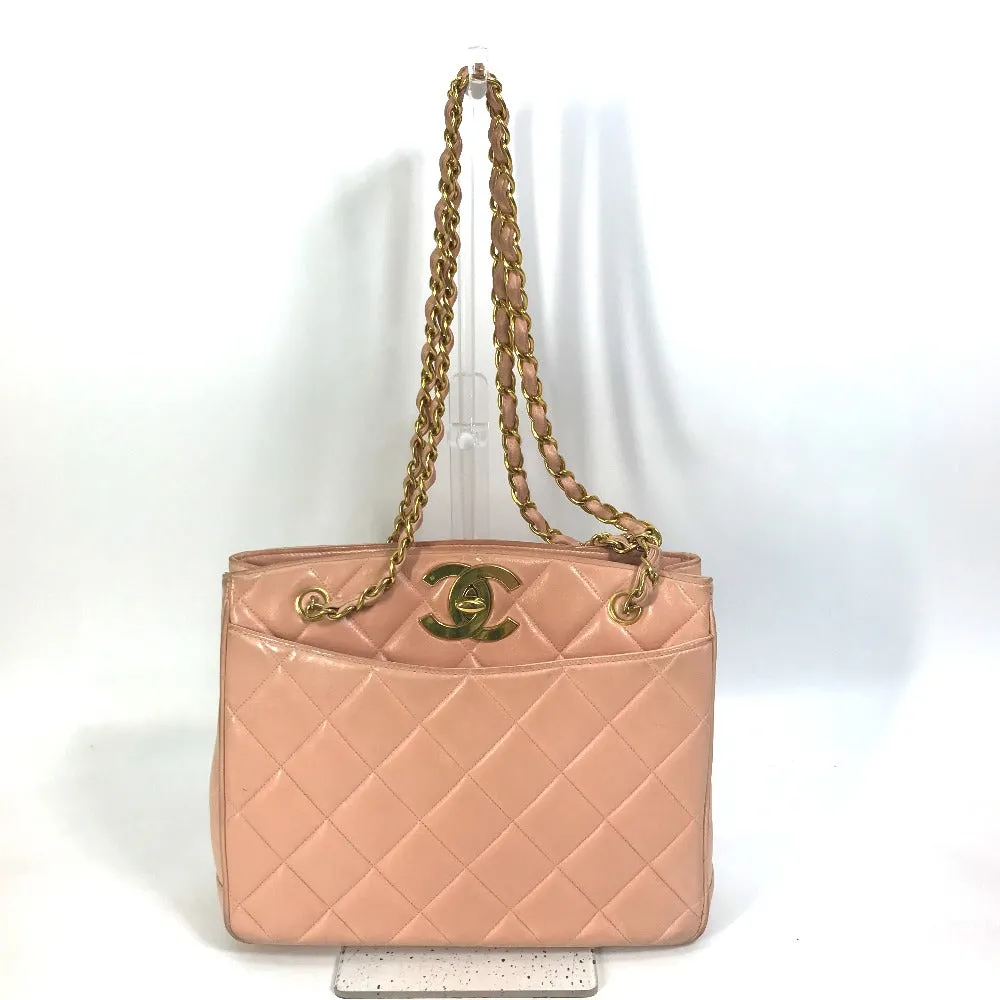CHANEL Shoulder Bag lambskin pink CC COCO Mark Shoulder Bag Matrasse quilting Women Used