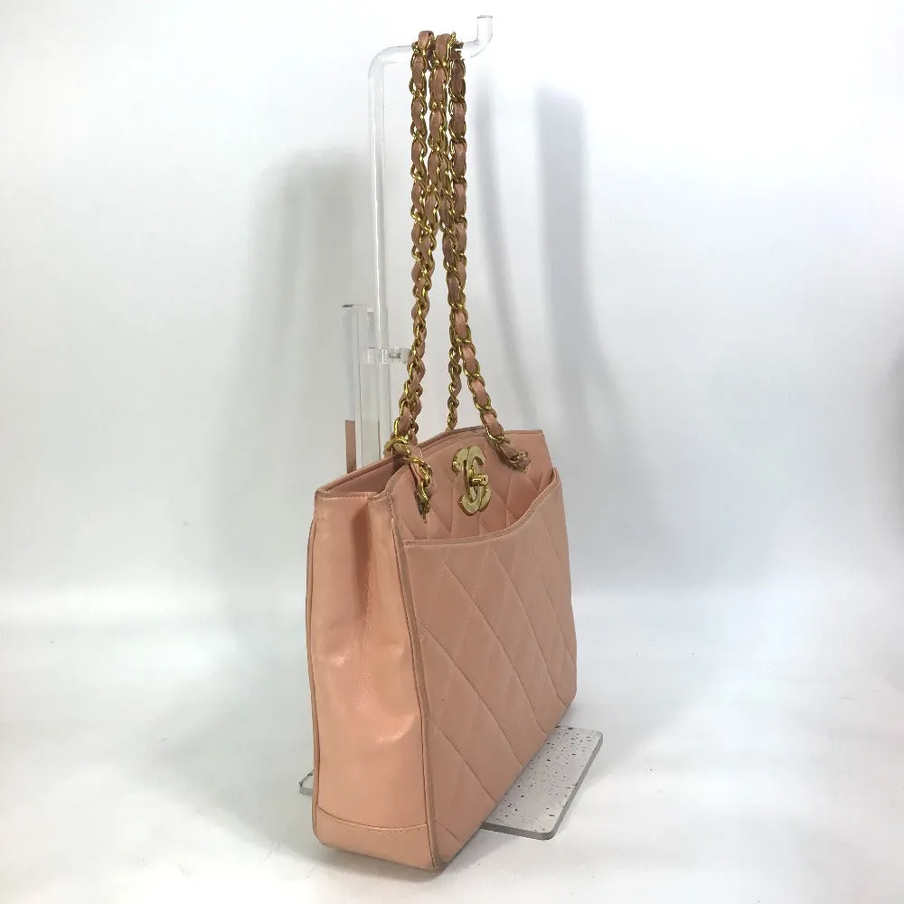 CHANEL Shoulder Bag lambskin pink CC COCO Mark Shoulder Bag Matrasse quilting Women Used