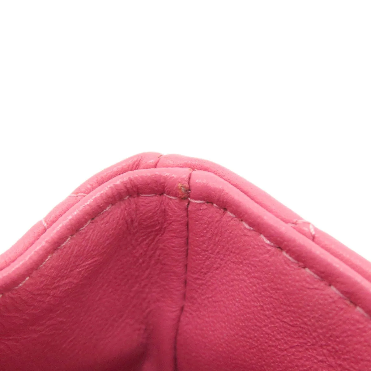 CHANEL Shoulder Bag lambskin pink ChainShoulder Matelasse SilverMetal Women Used
