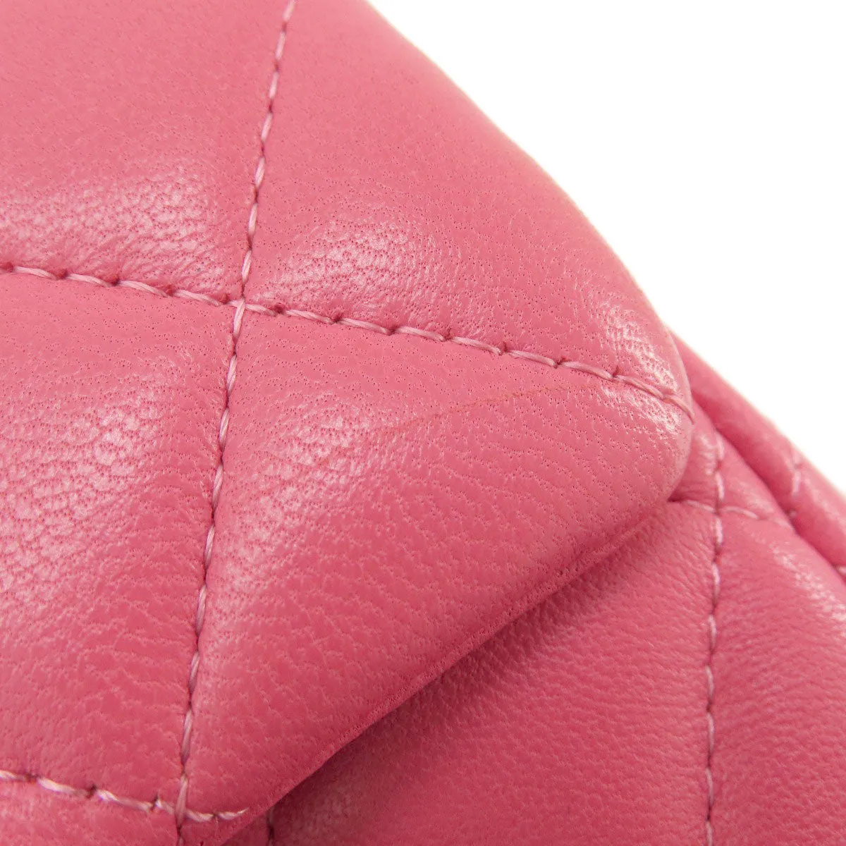 CHANEL Shoulder Bag lambskin pink ChainShoulder Matelasse SilverMetal Women Used