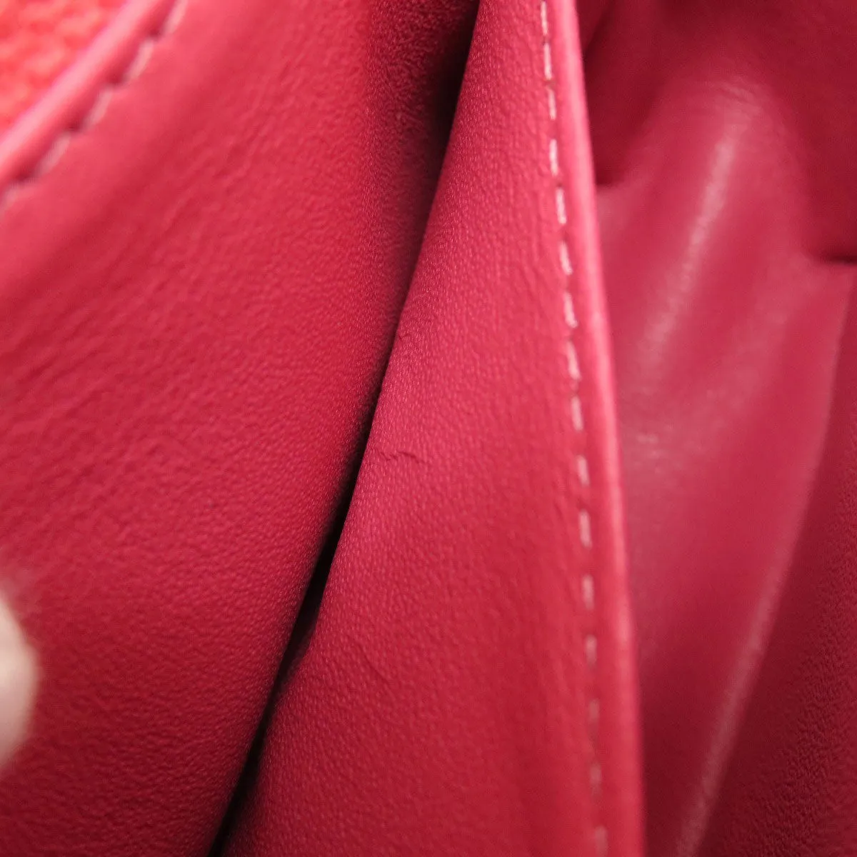 CHANEL Shoulder Bag lambskin pink ChainShoulder Matelasse SilverMetal Women Used
