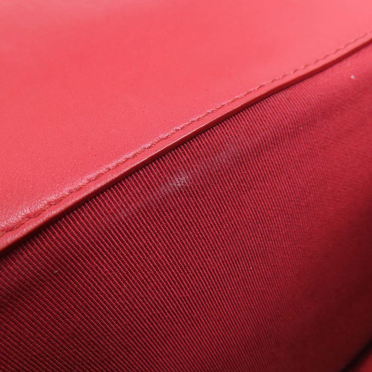 CHANEL Shoulder Bag lambskin Red ChainShoulder Matelasse SilverMetal Women Used