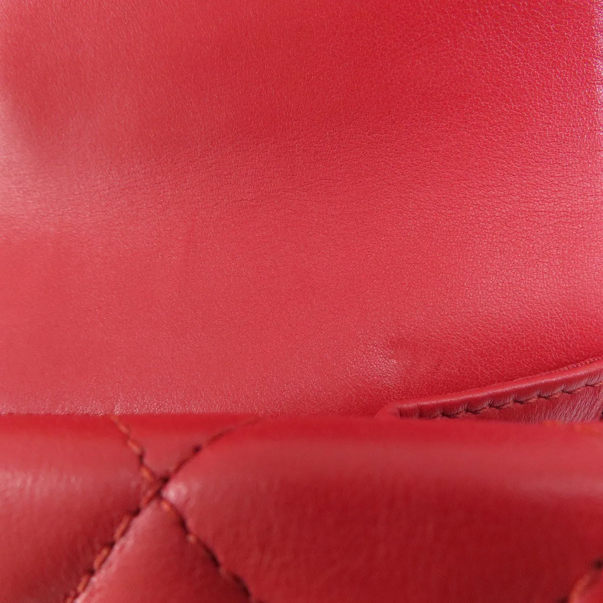 CHANEL Shoulder Bag lambskin Red ChainShoulder Matelasse SilverMetal Women Used