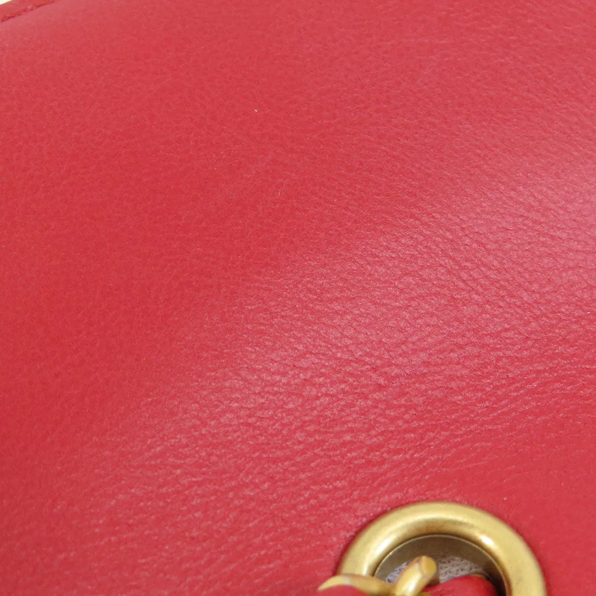 CHANEL Shoulder Bag lambskin Red ChainShoulder Matelasse SilverMetal Women Used