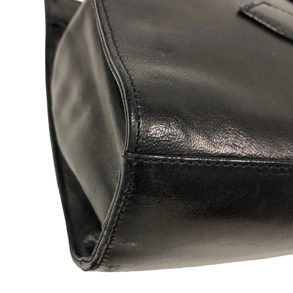 CHANEL Shoulder Bag leather black COCO Mark