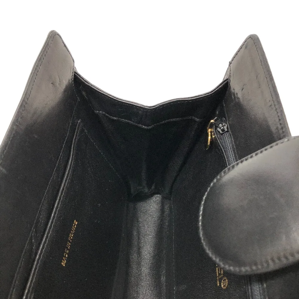 CHANEL Shoulder Bag leather black COCO Mark