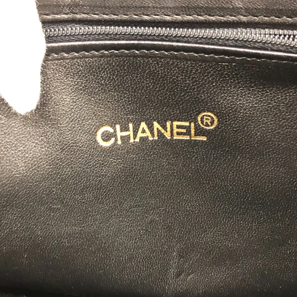CHANEL Shoulder Bag leather black COCO Mark