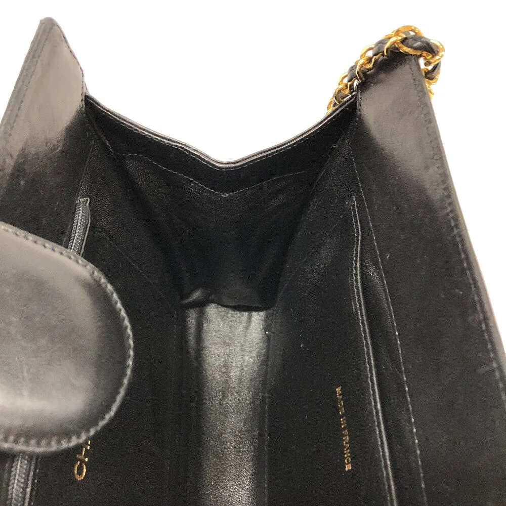 CHANEL Shoulder Bag leather black COCO Mark