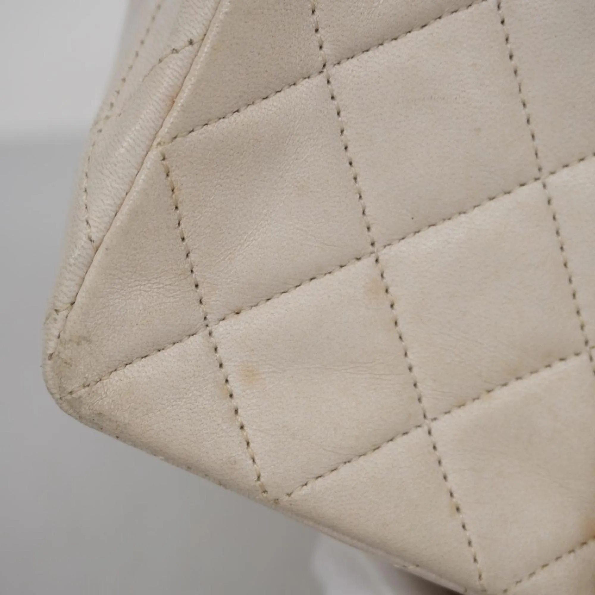 Chanel Shoulder Bag, Matelasse, Chain Shoulder, Lambskin, White, Women's