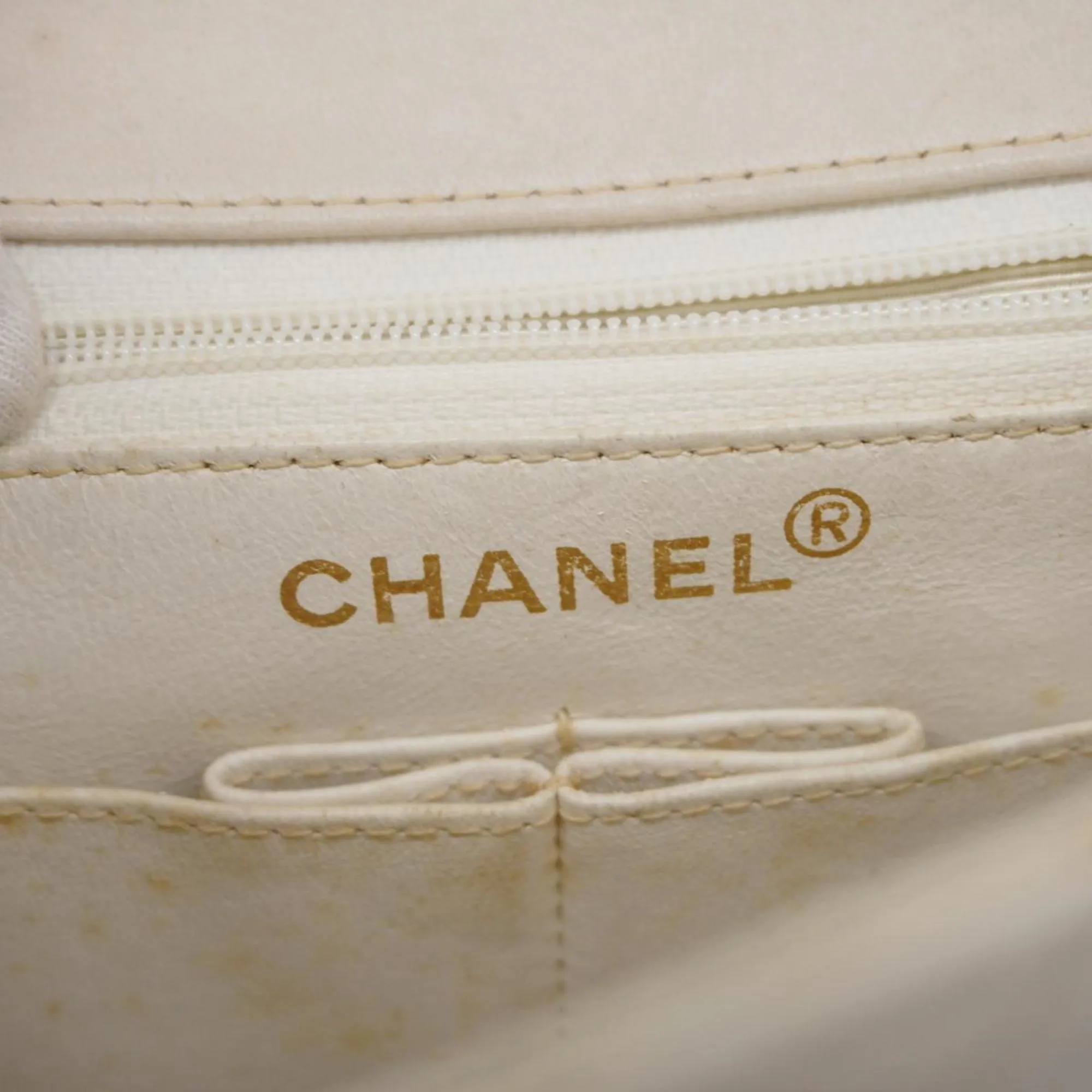 Chanel Shoulder Bag, Matelasse, Chain Shoulder, Lambskin, White, Women's