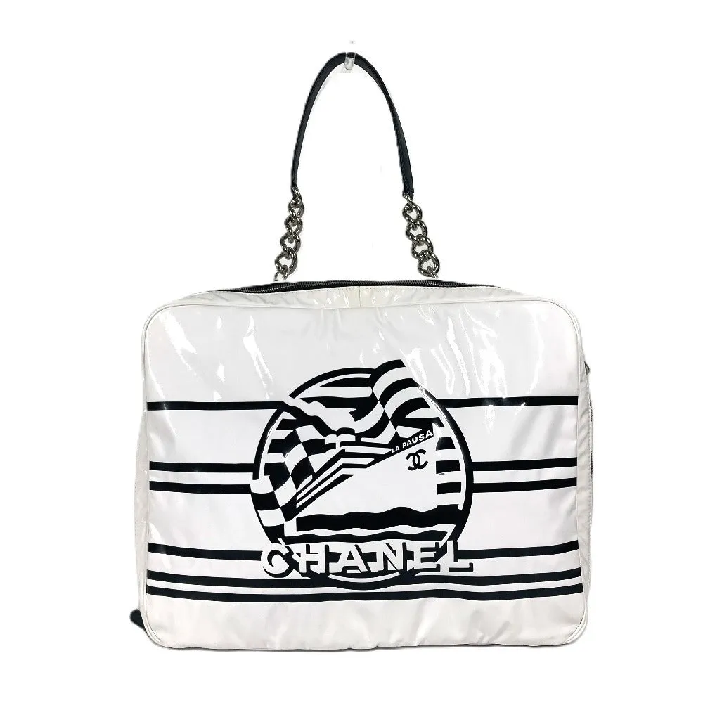 CHANEL Shoulder Bag PVC white LA PAUSA La Pausa CC COCO Mark logo Women Used