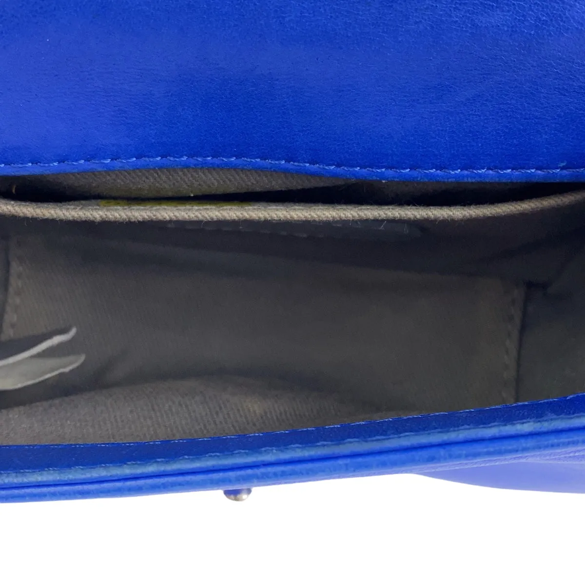 CHANEL Shoulder Bag Velour, Leather Blue Gunmetal Shoulder Bag Handbag Pochette Mini Boy Chanel Matelasse Women Used