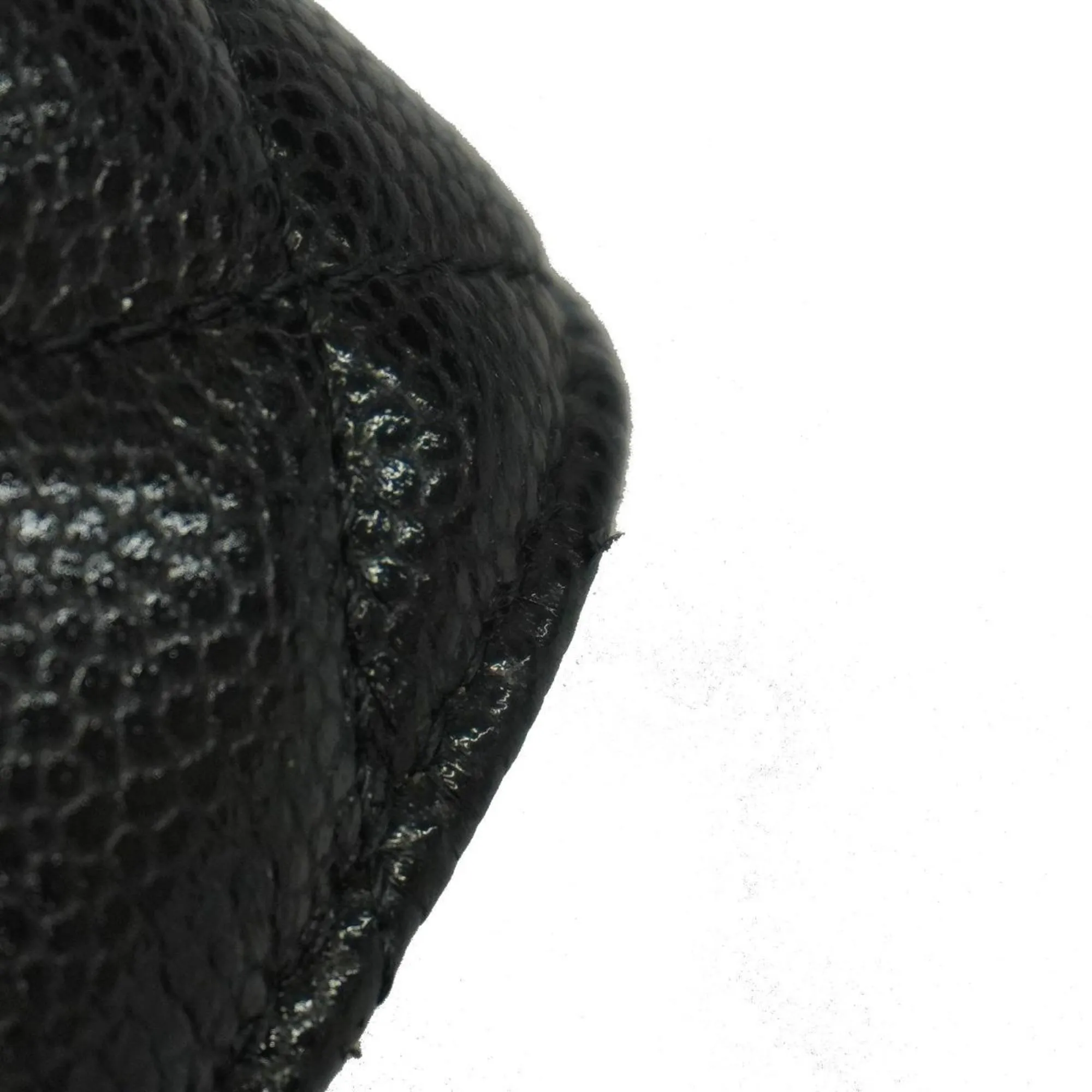 Chanel Shoulder Wallet Matelasse Chain Caviar Skin Black Women's