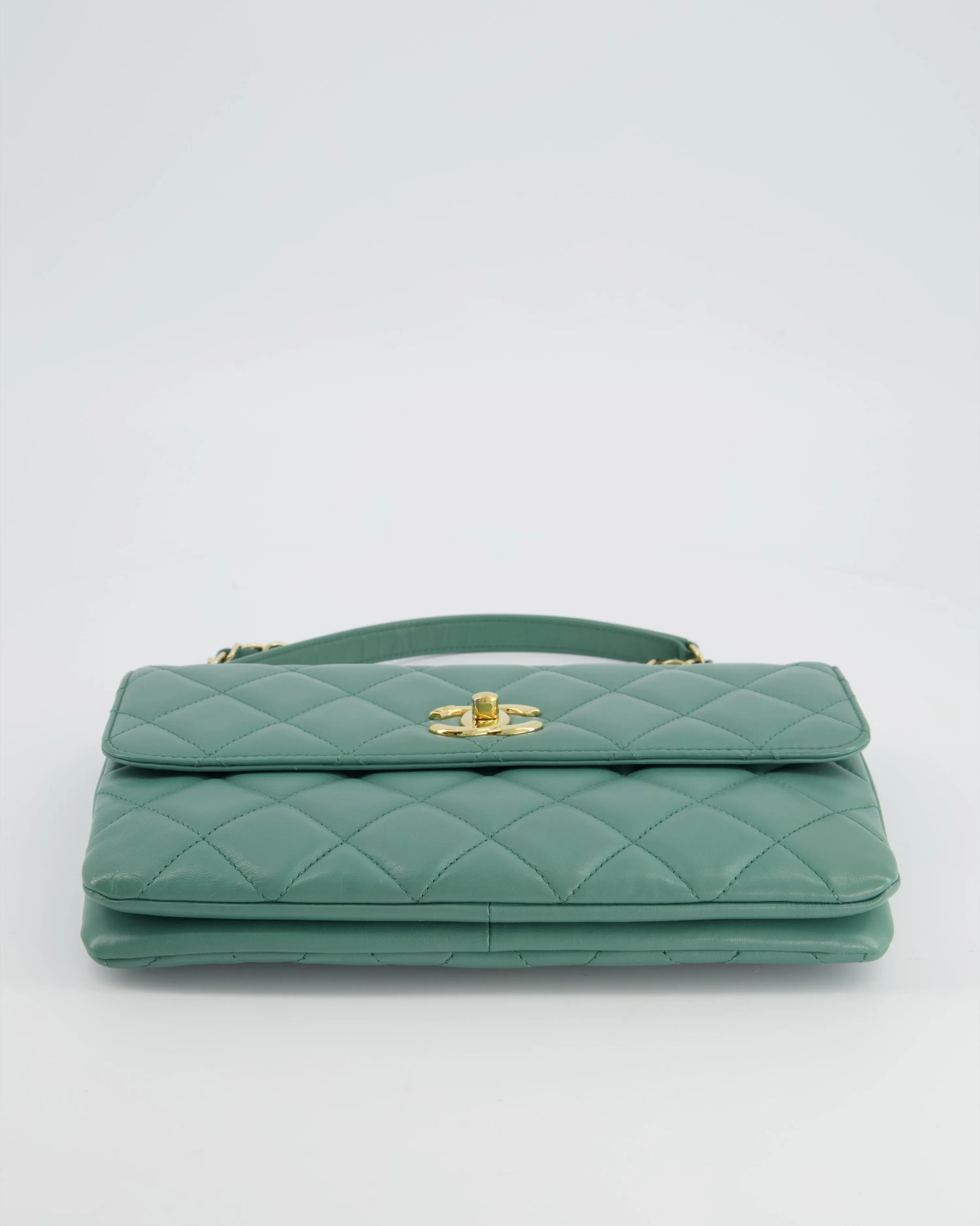 Chanel Teal Trendy CC Shoulder Bag in Lambskin Leather with Gold Hardware