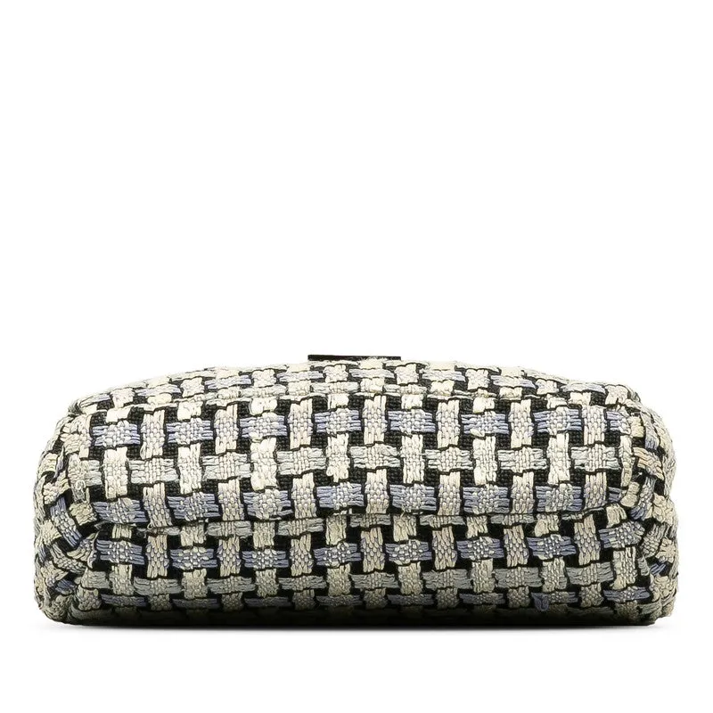 Chanel Tweed and Calfskin Single Flap Bag Leather Shoulder Bag in Good condition
