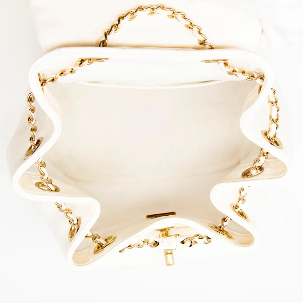 Chanel White Lambskin Duma Backpack